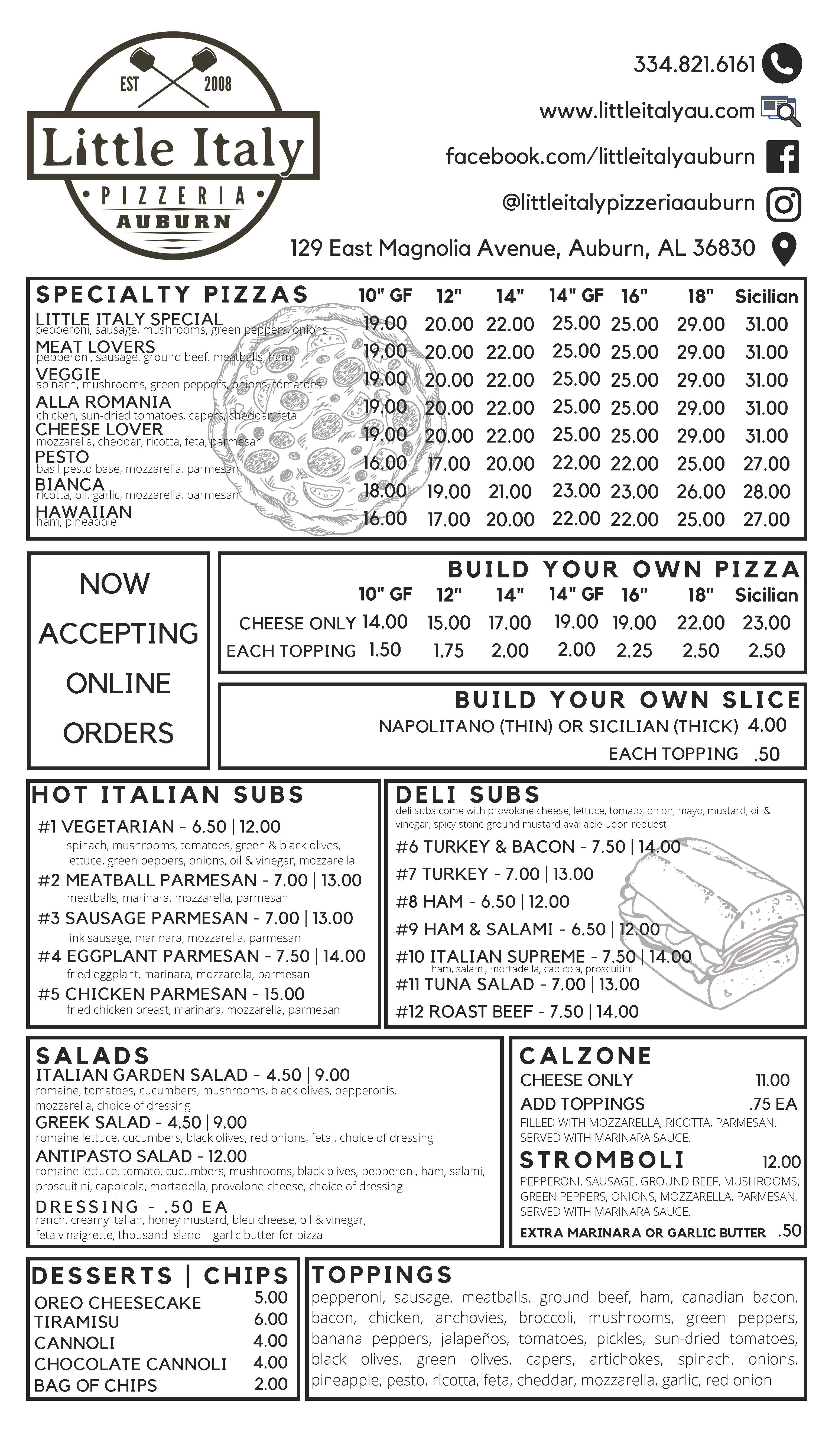Little Italy Menu